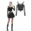 Ladies Dark In Love Carina Fishnet Top