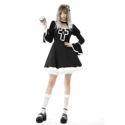 Ladies Dark In Love Crucifix Dress