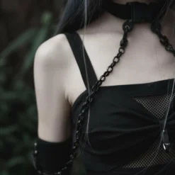 Punk Rave Noche Sleeves With Choker - Fishnet Accessories