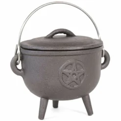 Homeware Gothic Gifts 11cm Pentagram Cast Iron Cauldron