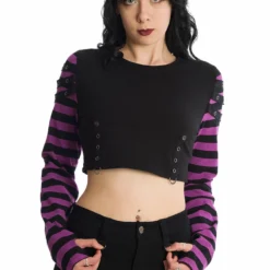 Banned Apparel Ladies Banned Lycoris Top - Black & Purple