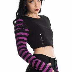 Banned Apparel Ladies Banned Lycoris Top - Black & Purple