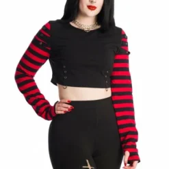 Banned Apparel Ladies Banned Lycoris Top - Black & Red