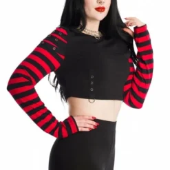 Banned Apparel Ladies Banned Lycoris Top - Black & Red