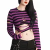 Banned Apparel Banned Chantrea Top - Black & Purple