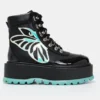 Koi Footwear Koi Tooth Fairy's Intent Blue Platform Boots New Arrivals