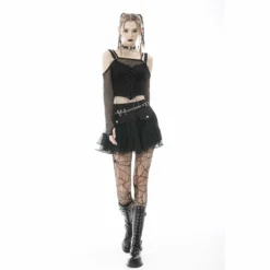 Ladies Dark In Love Carina Fishnet Top