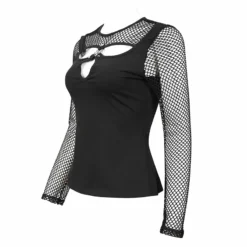 Ladies Devil Fashion Athena Long Sleeve Fishnet Top