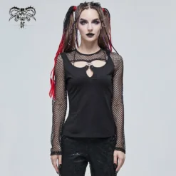 Ladies Devil Fashion Athena Long Sleeve Fishnet Top