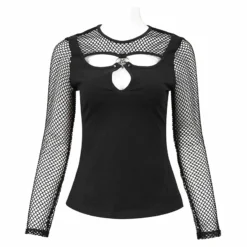 Ladies Devil Fashion Athena Long Sleeve Fishnet Top