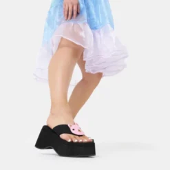 Koi Footwear New Arrivals Koi No Cuddles Bear Flatform Thong Sandles