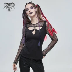 Ladies Devil Fashion Athena Long Sleeve Fishnet Top