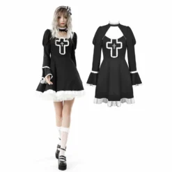 Ladies Dark In Love Crucifix Dress