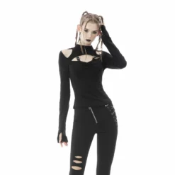 Dark In Love Alice Cold Shoulder Top Ladies