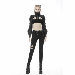 Ladies Dark In Love Rebellious Cut Out Cape