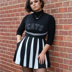 Collectif Team Cats Cheerleader Skater Dress