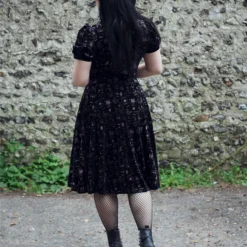 Ladies Collectif Peta Spooky Velvet Swing Dress