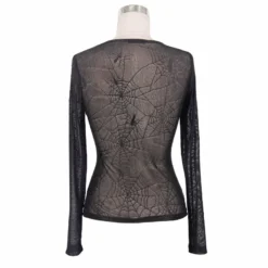 Devil Fashion Web Pattern Mesh Top