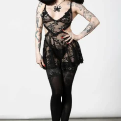 Plus Sizes Killstar Afterlife Lace Nightdress Black