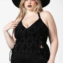 Killstar Aria Flocked Halter Top
