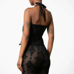 Killstar Aria Flocked Halter Top