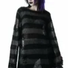 Killstar Ash Distress Knit Sweater