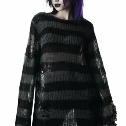 Killstar Ash Distress Knit Sweater