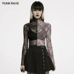 New Arrivals Punk Rave Syble Top - Black & Pink