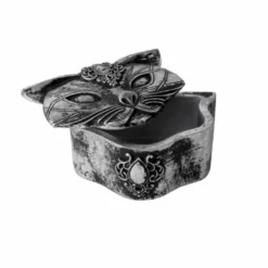Alchemy Gothic Sacred Cat Trinket Box - Silver Homeware