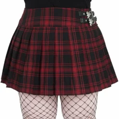 Killstar Bat Girl Skirt Tartan Ladies