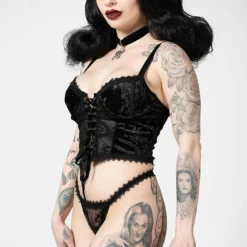 Plus Sizes Killstar Be Veiled Lace Basque