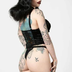 Plus Sizes Killstar Be Veiled Lace Basque