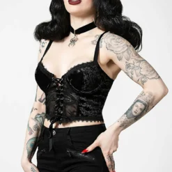 Plus Sizes Killstar Be Veiled Lace Basque