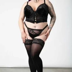 Plus Sizes Killstar Be Veiled Lace Basque