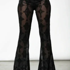 Ladies Killstar Bless Me Mesh Bell Bottoms