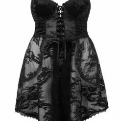 Plus Sizes Killstar Be Veiled Lace Basque