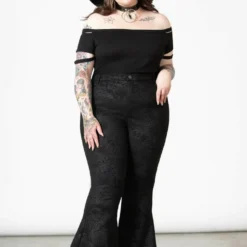 New Arrivals Killstar Black Lily Bell Bottoms
