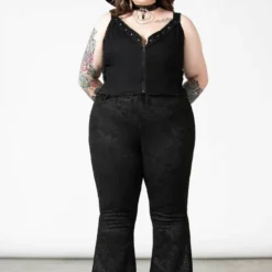 New Arrivals Killstar Black Lily Bell Bottoms