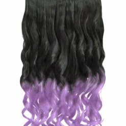 Gothic Attitude (Black/Lilac) Curly Two Tone 20" Hair Extensions