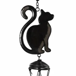 Homeware Gothic Gifts Black Cat Windchime