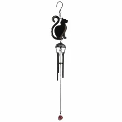 Homeware Gothic Gifts Black Cat Windchime