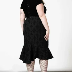 Killstar Candence Flocked Midi Skirt Ladies