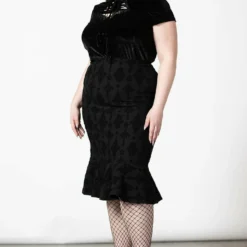 Killstar Candence Flocked Midi Skirt Ladies