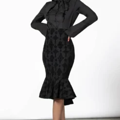 Killstar Candence Flocked Midi Skirt Ladies