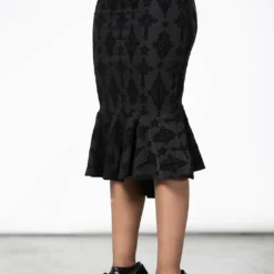 Killstar Candence Flocked Midi Skirt Ladies