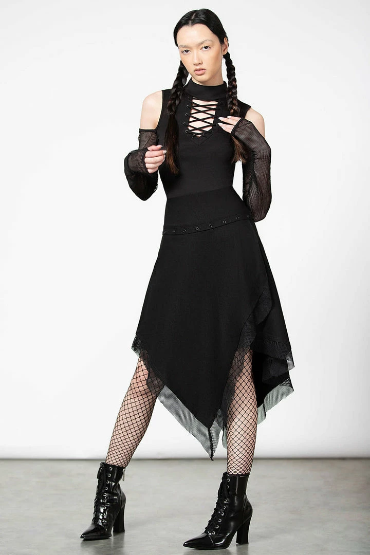 Killstar Catryna Asymmetric Skirt - Gothic Women's Fashion Skirt 3 Killstar Catryna Asymmetric Skirt