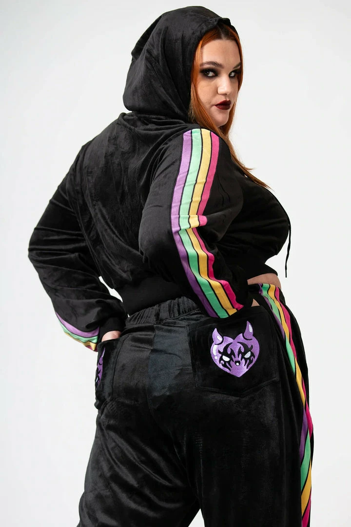 Killstar Coven Chill Velour Jogger | Plus Size New Arrivals | Ladies Trousers 12 Killstar Coven Chill Velour Jogger New Arrivals