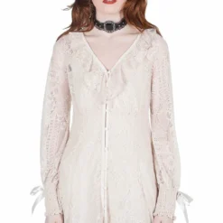 Killstar Cybele Lace Dress Ivory Ladies