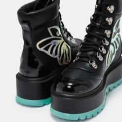Koi Footwear Koi Tooth Fairy's Intent Blue Platform Boots New Arrivals