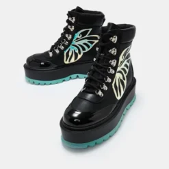 Koi Footwear Koi Tooth Fairy's Intent Blue Platform Boots New Arrivals